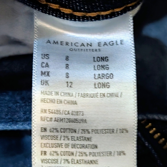 2/$40 American Eagle Outfitters Womens Blue Jeans Skinny - Picture 4 of 5
